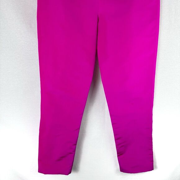 Alexia Maria Silk Faille Cigarette Pants Magenta Berry Pink High Waist Sz 6 NWT - Picture 4 of 10
